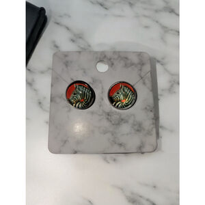 Zebra post stud earrings EDS Ehlers danlos syndrome awareness